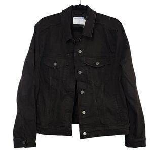 New! Women's Black Denim Stretch Jean Jacket, XXL